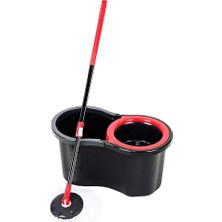 K-yonlineticaret 13LT - Siyah - Şirink Otomatik Dönerli Kova Mop Temizlk Seti (5501)