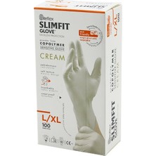 K-yonlineticaret Reflex Slimfit Glove KOD-028 L-Xl Krem Pudrasız Muayene Eldiven 100LÜ (5501)