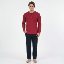 Polo Club Bordo Uzun Kol Erkek Pijama Takımı 881