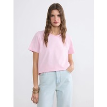 LC Waikiki Lcw Everyday Pembe Bisiklet Yaka Kadın Tişört