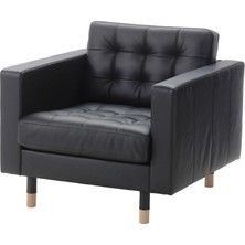 IKEA Beyaz Modern Berjer Koltuk - Tekli Deri Koltuk