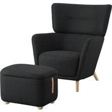 IKEA Siyah Şık Berjer Koltuk - Berjer ve Puf