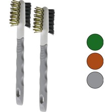 K-yonlineticaret 2pcs Çift Taraflı Tel Başlı Tel Fırça Sert - Daha Sert Tel Çıkarılabilir Saplı (5501)