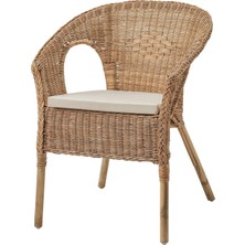 IKEA Beyaz Rahat Berjer Koltuk - Rattan Koltuk