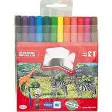 Esranın Dünyası 12 Renkli Su Bazlı Silinebilir Keçeli Kalem Seti - Çocuk Dostu