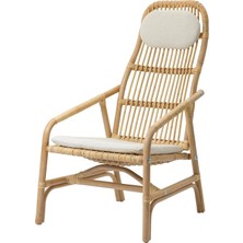 IKEA Beyaz Şık Berjer Koltuk - Rattan Koltuk