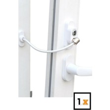 Fitfiyat Beyaz 1 Adet Çelik Halatlı Kablolu Pvc Pencere Emniyet Kilidi Güvenlik Özelliği ile Çocuklar İçin