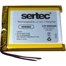 Aydogan's Sertec 505060 3.7V 2000 Mah Li-Polymer Pil (DEVRELI/1.5A)