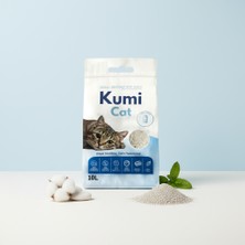 Kumi Cat Eko-Premium Şefkatli Temizlik Bebek Pudrası Kokulu Kedi Kumu, Güçlü Topaklanan Bentonit