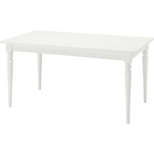 IKEA Beyaz Zarif Yemek Masası - Açılır Yemek Masası