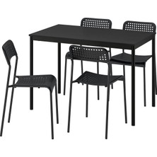 IKEA Siyah Şık Yemek Masası - Mutfak Masası Takımı
