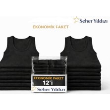 Seher Yıldızı 12'li Paket Seher Yıldızı %100 Pamuk Klasik Penye Erkek Atlet Abani Classic