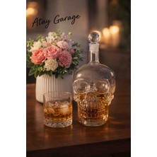 Atay Garage Kuru Kafa Cam Karaf Sürahi – Şık Dekoratif Viski Şişesi | Bar & Ev Aksesuarı