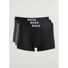 Boss Gri - Siyah Erkek Boxer Trunk 3p Boss One D