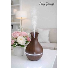 Atay Garage Ahşap Tasarımlı Ultrasonik Aroma Difüzörü – LED Işıklı Hava Nemlendirici & Buhar Makinesi