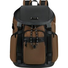 Samsonite %90 Geri Dönüştürülmüş Poliüretan, %10 Poliüretan Siyah - Kahve Erkek Sırt Çantası Relyon-Backpack M 15.6 Flap