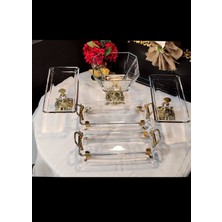 SEÇKİNEV Seçkinev Sadem Gold 5 Parça Döküm Ayaklı Sunum Tabağı Seti