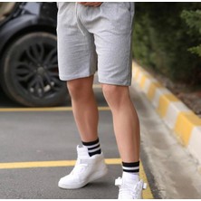 Raspberry Erkek Penye Şort Gri Renk Nefes Alabilir Kumaş Günlük Rahatlık S Beden