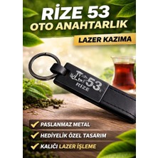 Rize 53 Lazer Kazıma Oto Anahtarlık – Çay Temalı Özel Tasarım