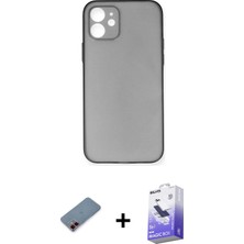 BUTİMAR'S iPhone 12 Yadigar Yansıma Serisi - Siyah Bilvis 5in1 5d Magic Hayalet Cam Ekran Koruyucu + Kırmızı Metal Kamera Lens Koruma Cam