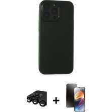 BUTİMAR'S iPhone 15 Pro Atlas Minimal Prime - Siyah 3D Antistatik Mat Seramik Nano Ekran Koruyucu + Siyah Raze Metal Kamera Lens