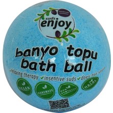 Enjoy Himalaya Tuzlu El Yapımı Banyo Küvet Topu Sabunu Mavi 90-120 Gr