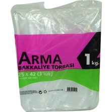 Naksan Naylon Torba Arma Şeffaf Bakkaliye Kuruyemiş Şeker Torbası 25x42 (3 lik ) Takribi 140 Adet 1000 Gr