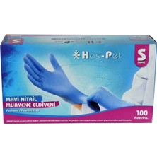 Has-pet Pudrasız Mavi Nitril Eldiven Küçük Boy (S) 100 Lü Paket