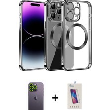 BUTİMAR'S iPhone 13 Pro Max Pusula Form - Siyah Joko 5d Cam + Yeşil Neon Fosforlu Kamera Lens