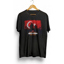 Velmora Fashion 30 Ağustos Atatürk Baskılı T-Shirt - Siyah -