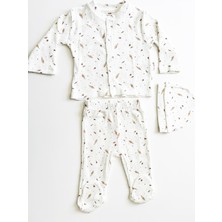 Gorushbaby Gorush 5138 3 Lü Pijama Takım Penye Yapraklar Baskılı Patikli