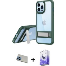 BUTİMAR'S iPhone 13 Pro Max Yadigar Yansıma - Siyah Bilvis 5in1 5d Magic Hayalet Cam Ekran Koruyucu + Mavi Rainbow Kamera Lens Koruma Cam