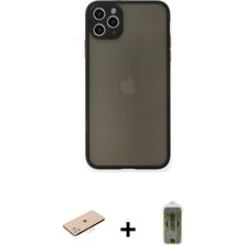 BUTİMAR'S iPhone 11 Pro Max Ahenk Çizgi Serisi - Siyah Joko Magic 5d Hayalet Cam + Mavi Renkli Kamera Lens Koruma Cam