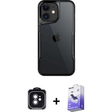BUTİMAR'S iPhone 11 Akış Çizgi Koleksiyonu - Siyah Bilvis 5in1 5d Magic Hayalet Cam Ekran Koruyucu + Siyah Pvd Metal Kamera Lens