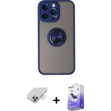 BUTİMAR'S iPhone 14 Pro Max Yörünge Çizgi - Siyah Bilvis 5in1 5d Magic Hayalet Cam Ekran Koruyucu + Gold Band Metal Kamera Lens