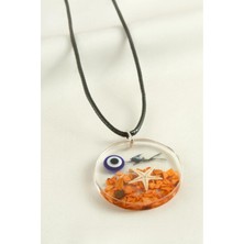 Zero Land Lvsqvr Deniz Yıldızı Yuvarlak Epoksi Kolye - Turuncu