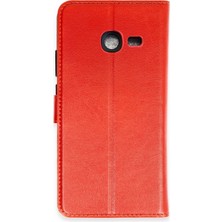 Lvsqvr Newface  Galaxy J4 Plus Tr S Plus Kapaklı Kılıf - Kırmızı