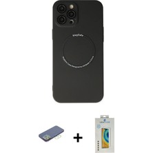 BUTİMAR'S iPhone 12 Pro Zirve Klasik Prime - Siyah Polymer Nano Ekran Koruyucu + Yeşil Renkli Kamera Lens Koruma Cam