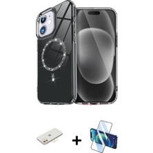 BUTİMAR'S iPhone 11 Kıvılcım Form Prime - Siyah 3D Antistatik Cam Ekran Koruyucu + Sarı Renkli Kamera Lens Koruma Cam