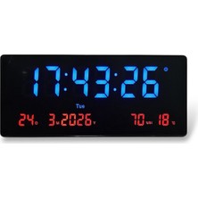 Upway 15×36 cm Büyük Hd LED Dijital Duvar Saati – Alarm Tarih Sıcaklık Nem Göstergesi
