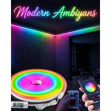 TE Dükkan Buğz Dekoratif Rgb LED Şerit Neon Işık 3 Metre Su Geçirmez Uzaktan Kumandalı Ortam Aydınlatması