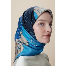 Maisa Safi Tivil Ipek Eşarp 90*90 cm - Mavi