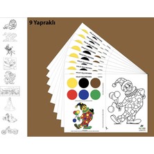 Kendinden Boyalı Pratik Suluboya Kart Seti 9 Yaprak – Çocuklar Için Kolay Boyama