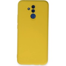 No35 Newface Huawei Mate 20 Lite Kılıf Nano Içi Kadife Silikon - Sarı