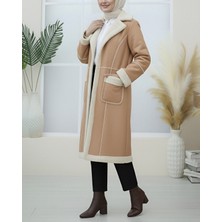 Modamorfo Içi Peluşlu Çıtçıtlı Cepli Deri Mont -Vizon