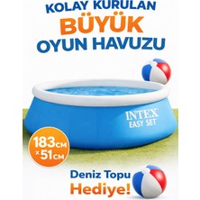 SAYICI Kids Kolay Kurulan Büyük Şişme Oyun Havuzu 183X51 cm – Dayanıklı Bahçe & Çocuk Havuzu | Yazlık Su Havuzu