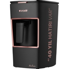 Arçelik Otomatik Kahve Makinesi 3 Fincan Kapasitesi ile Şık Siyah Tasarım 40 Yıl Hatırası