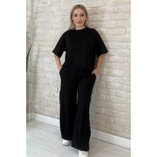 Muna Boutique Avelis Siyah Dantel Detaylı Eşofman - Özel Tasarım Yumuşak Dokulu Takım