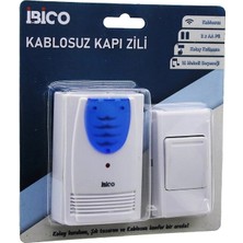 Uravas Store Ibico İ11-015 ( Wireles Kablosuz ) Kapı Zili ( Pilli ) ( 16 Farklı Melodi ) ( 50MT Çekim Alanı ) (