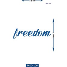 Airbrush Tattoo Freedom 5 cm Minimal Geçici Dövme Yarı Kalıcı Geçici Dövme